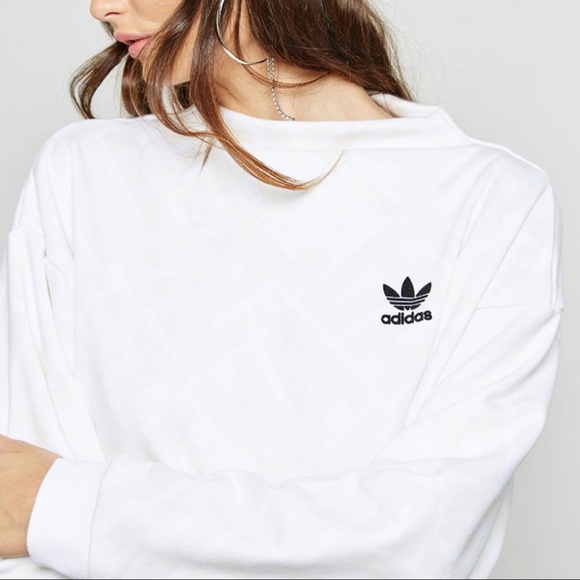 Adidas Originals All Over Print Sweatshirt - Cream - Picture 4 of 8